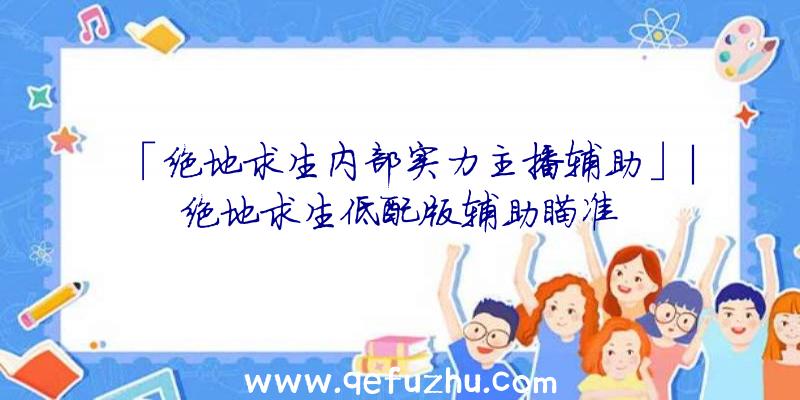 「绝地求生内部实力主播辅助」|绝地求生低配版辅助瞄准
